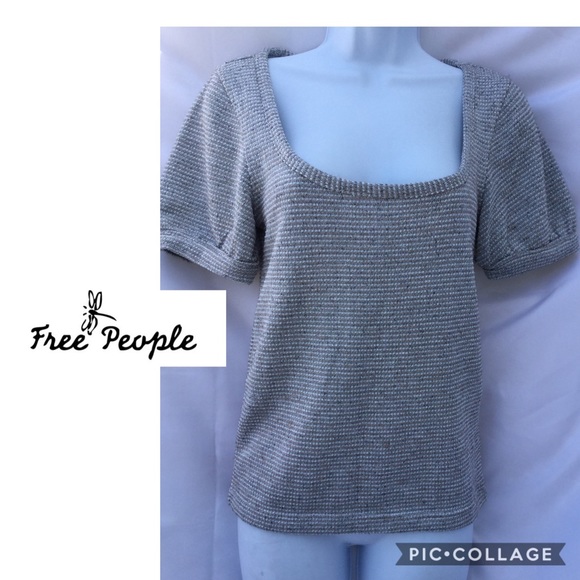 Free People Tops - Free People size Small scoop metallic short sleeve